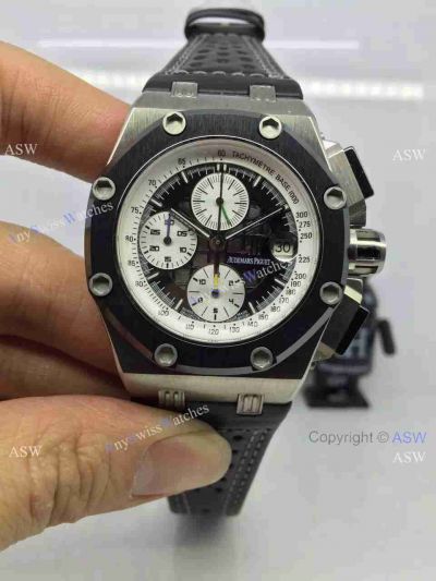 Replica Swiss Audemars Piguet Royal Oak Ruben Barrichello Watch Black Leather